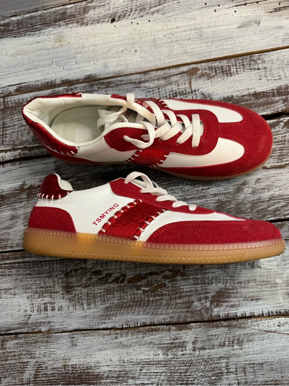 Women’s Red & White Casual Sneakers